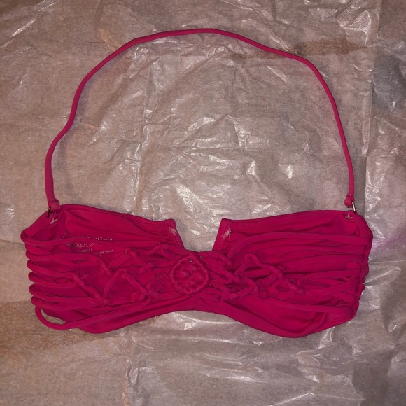 Frankie’s Bikini / Pink Bandeau Bathing Suit Top - Picture 2 of 3
